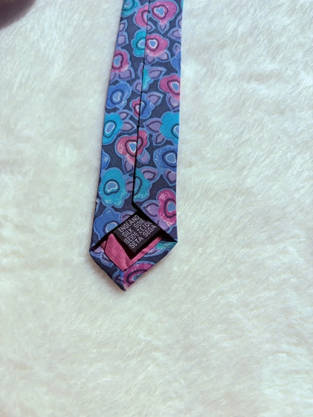 Vintage Harrods‎ by Michelsons Men's Silk Floral Tie Blue Pink Classic Size